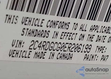 2014 Dodge Grand Caravan Sxt z USA, uszkodzony, nr VIN 2C4RDGCG0ER206199